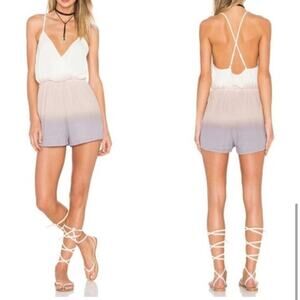 Lovers + Friends Charmed pastel cream pink purple ombre romper size Small NWT